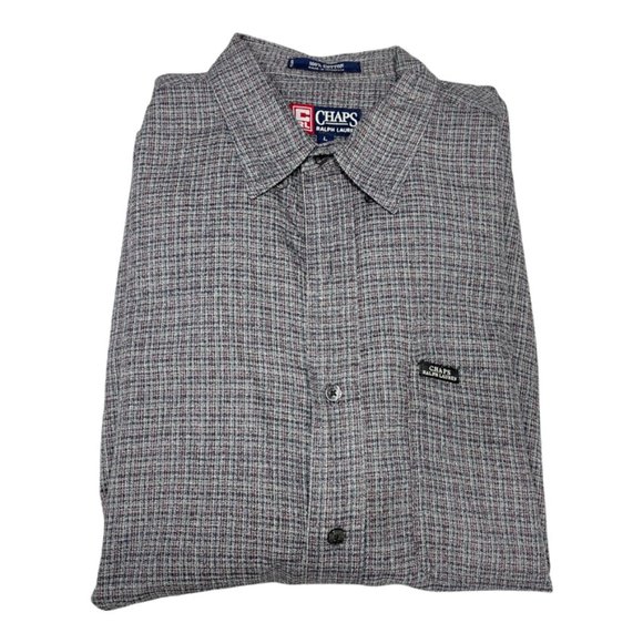 Chaps Ralph Lauren Mens Plaid Shirt Size Large - Picture 2 of 5
